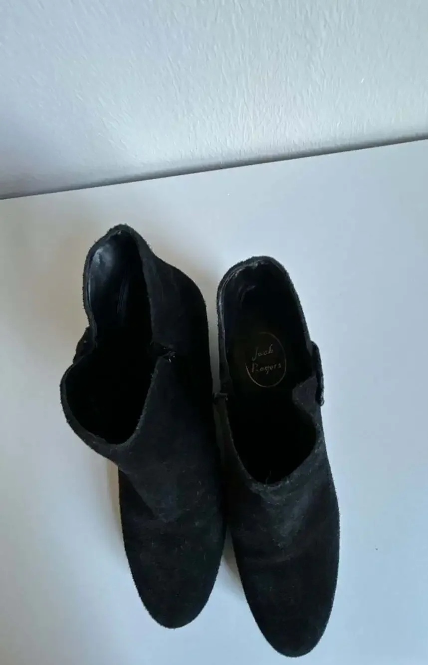Jack Rogers Peyton Black Suede Ankle Booties
